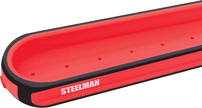 Steelman 75104 Small 6-Inch Long Magnetic Steel Socket Storage and Parts Accessory Tray