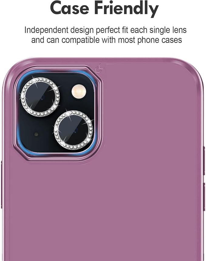 for iPhone 14 / iPhone 14 Plus Camera Lens Protector Bling, 9H Hardness