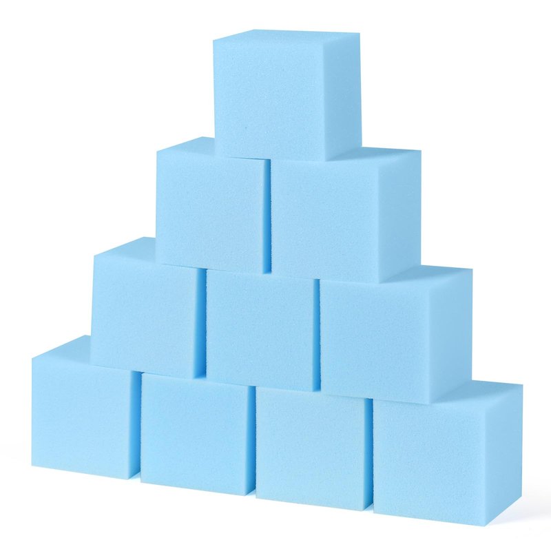 TRENDBOX Foam Cube, 100 PCS of 3.15 x 3.15 x 3.15 Inch Soft Blocks, Gymnastics, Rock Climbing, Trampoline and Other Sports Cushion Pads, Indoor Park Foam Pit Filler - Light Blue ...