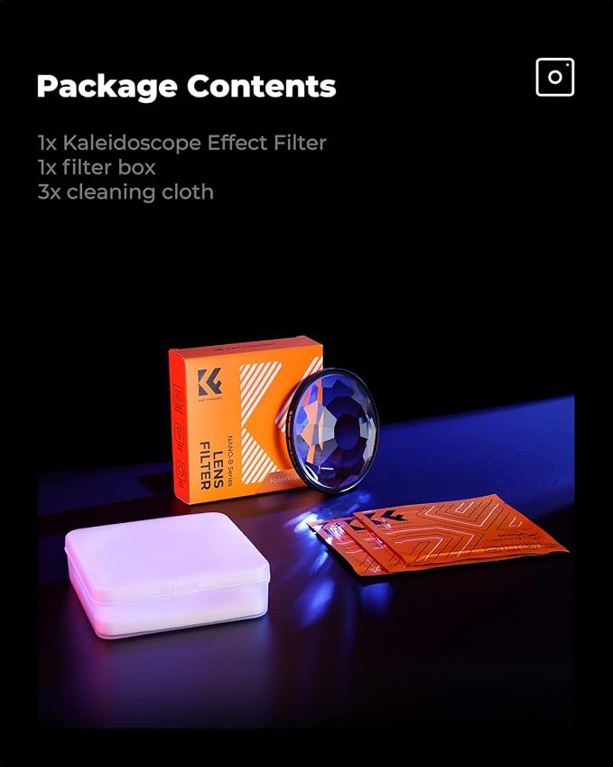 K&F CONCEPT 82mm Kaleidoscope Filter, Special Effects Filter Prism Crystal Glass