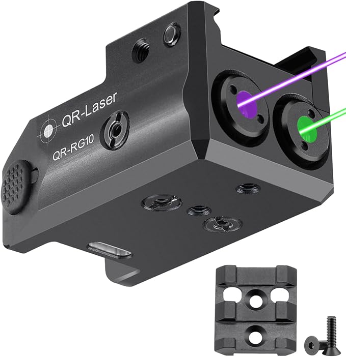 Red Green Purple Blue Laser Light Combo, 800 Lumens Tactical Flashlight Laser