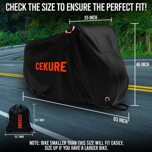 Bike Cover | Skiennix Waterproof Outdoor 210D - Heavy Duty Oxford for 2-3 Bikes with Carry Bag