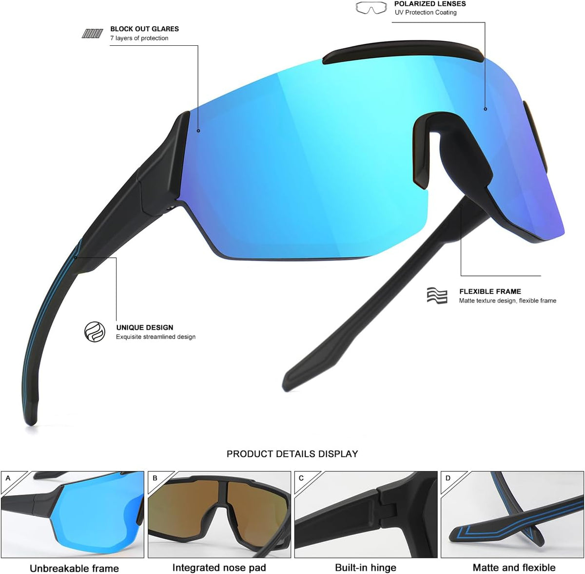 SEKKAF Youth Baseball Sunglasses - UV Protection for Boys & Girls | 3-Pack Sports Goggles
