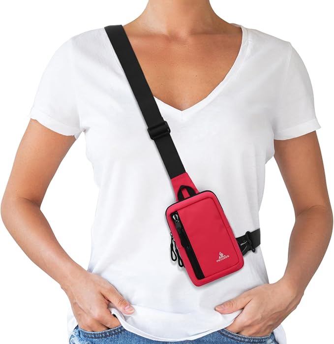 Peicees Small Crossbody Bag for Men Women Mini Sling Bag Travel Running Phone