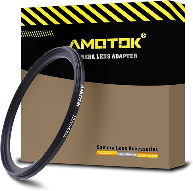 52mm Lens to 43mm Camera Lens Adapter, 52mm-43mm Filter Step-Down Ring