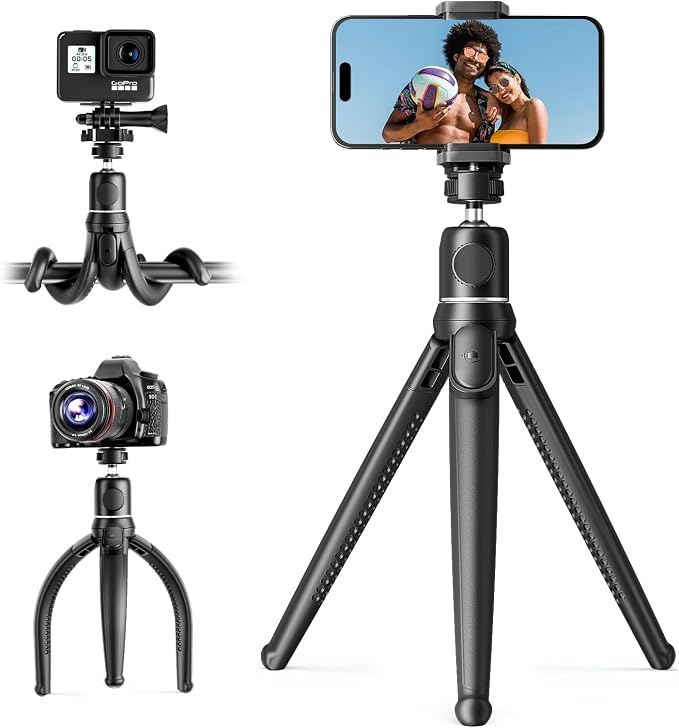 UBeesize Camera Tripod with Remote, Flexible Tripod Stand with Phone Holder and