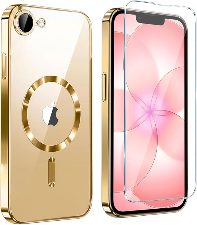 Magnetic Glossy Case for iPhone 17e, iPhone17e/16e Phone Case Slim Clear Luxury