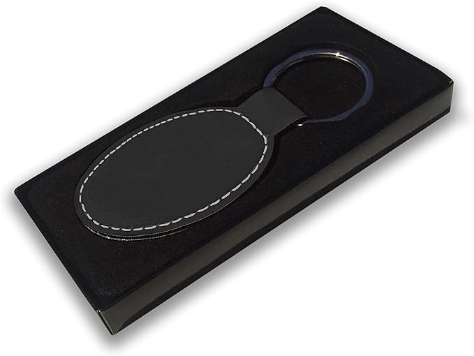 LaserGram Oval Keychain, Golfer Golfing, Personalized Engraving Included (Black with Silver)