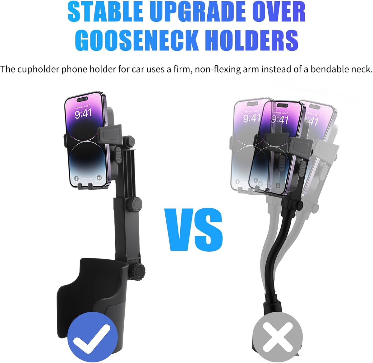 2026 New Cup Holder Phone Holder,Extendable Cup Holders Phone Mount with 360° Rotation Adjustment,Universal Cell Phones Holders Car CupHolder Fit for 4.7-7 inches Phones