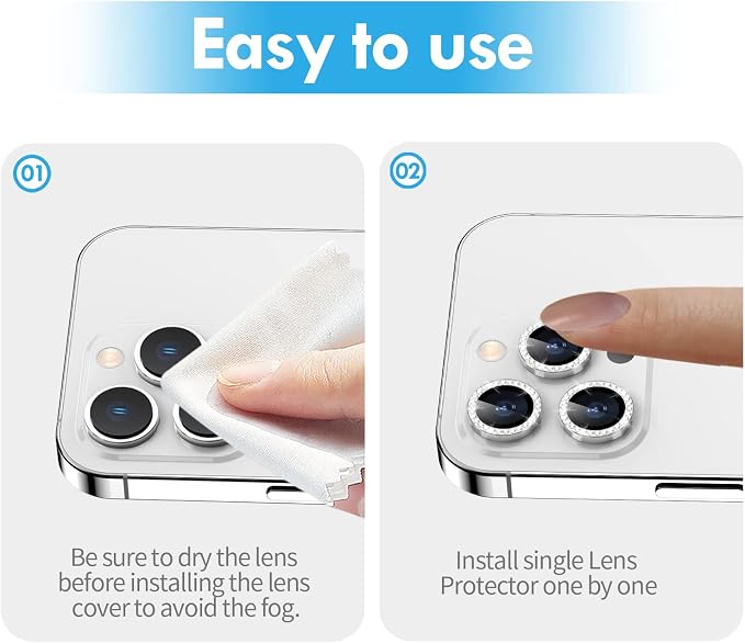 for iPhone 14 Pro/14 Pro Max Camera Lens Protector Bling, 9H Hardness