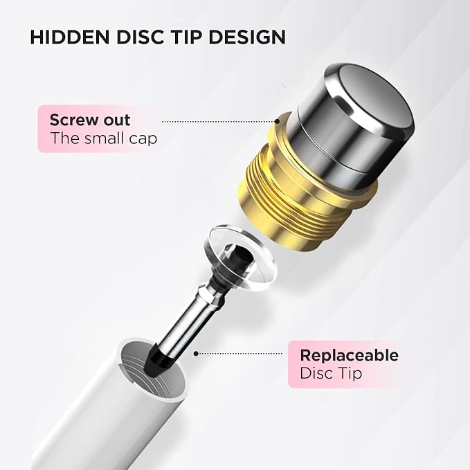 Pen for Samsung Tablet, Capacitive Disc Tip Stylus Pencil & Magnetic Cap