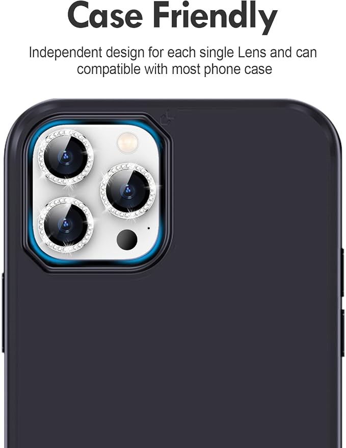 for iPhone 14 Pro/14 Pro Max Camera Lens Protector Bling, 9H Hardness