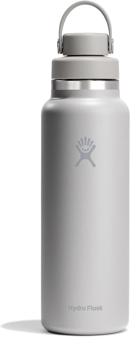 Hydro Flask Water Bottle - Insulated Stainless Steel with Wide Mouth Chug Lid | 40 Oz Tonal Birch Gray