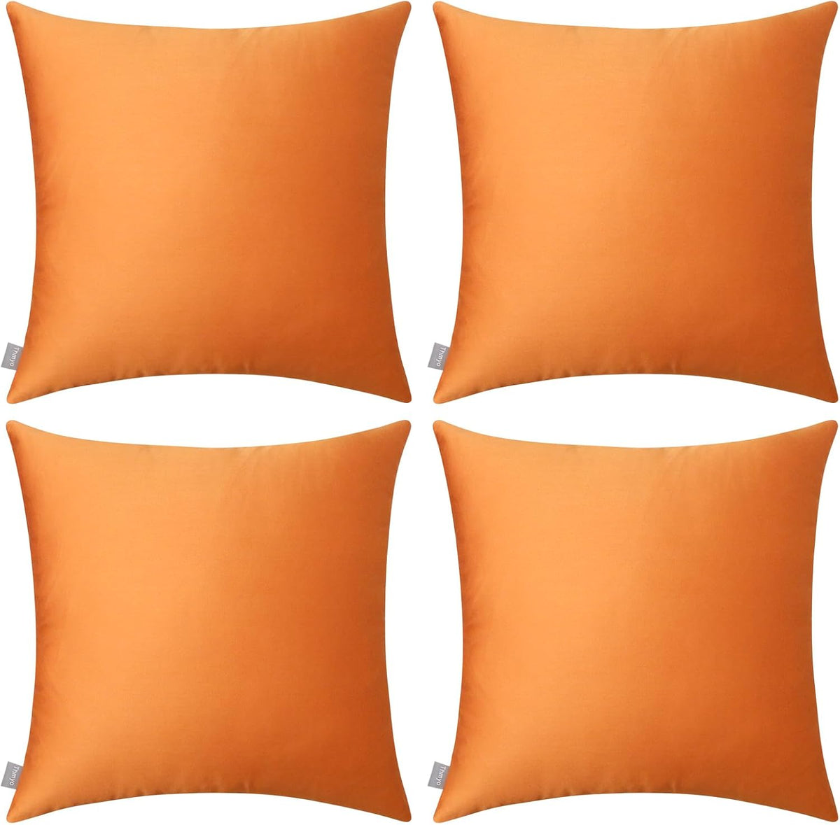 Thmyo 4-Pack 100% Cotton Comfortable Solid Decorative Throw Pillow Cases Square Cushion Cover Pillowcases Thanksgiving DIY Throw Pillow Covers for Sofa Bed Car(20x20 inch/50x50cm,Fall Orange)