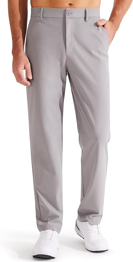 Libin Men's Golf Pants Classic Fit Flat Front Work Dress Pants 29" 31" 33" Stretch Casual Pants Lightweight with Pockets