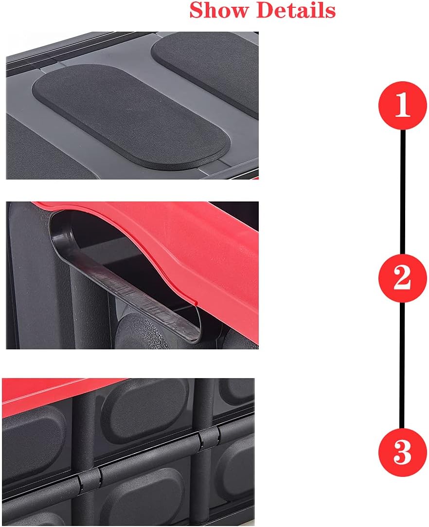 GUOZI 30 Liter Collapsible Storage Bin with Lid, Durable Plastic Folding Storage Crate, Stackable Storage Box Organizer Container for Keepsake Toy Photos Office Nursery Wardrobe Bookshelf etc.