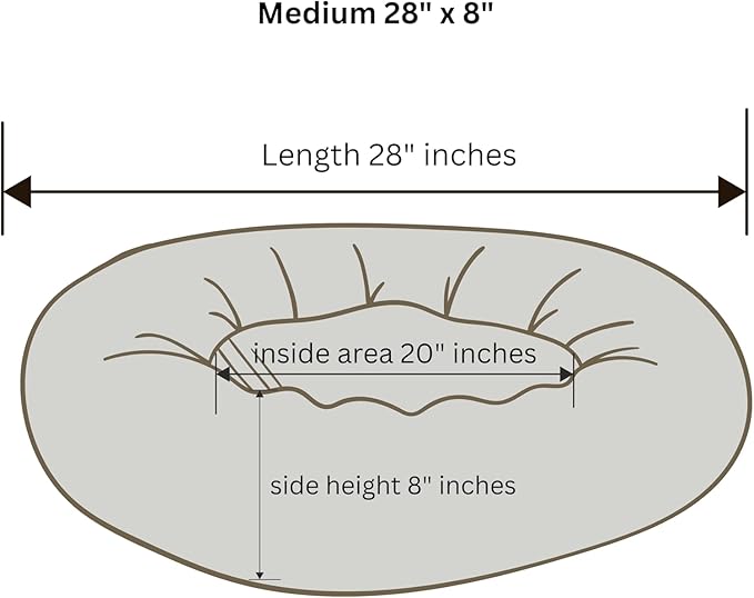 Organic Cotton Canvas Dog Bed: Removable Cover, Natural Fill - Made in USA (Tan, Medium 28" x 8" inches)