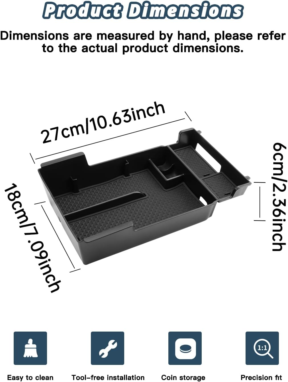 Ruiya 2019-2025 2026 Mazda3 Center Console Organizer for Mazda3 Hatchback/Sedan Accessories ABS Material Armrest Console Organizer Compatible with 2019-2022 2023 2024 2025 2026 Mazda Mazda3