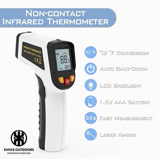 KNINE OUTDOORS Infrared Thermometer Laser Temperature Gun, -58℉ to 1112℉