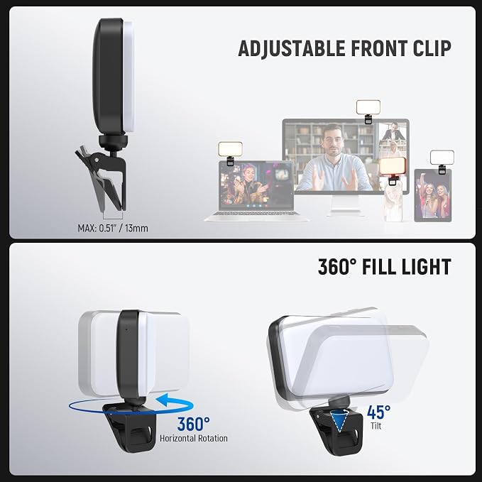 NEEWER Entry Level Version LED Selfie Light, Plastic Clip on Phone Fill Lighting