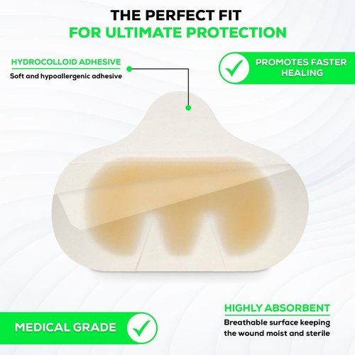 MedVance Hydrocolloid – Bordered Hydrocolloid Adhesive Dressing, Heel/Elbow, 3.5"x5", Box of 5 dressings