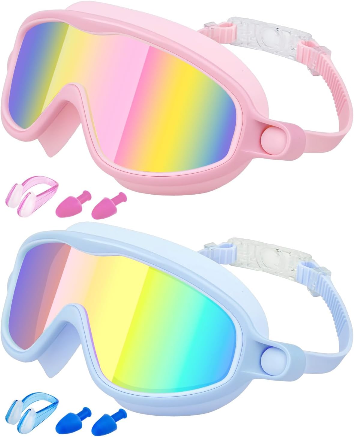Rantizon Kids Swimming Goggles - Anti-Fog & UV Protection | Leak-Proof Wide View for Ages 3-14