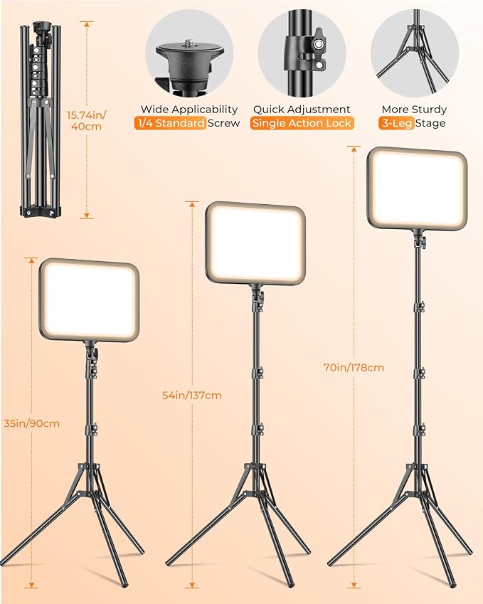 Torjim 11 Inch Video Light Kit for Creators-24W High Brightness Studio Lights