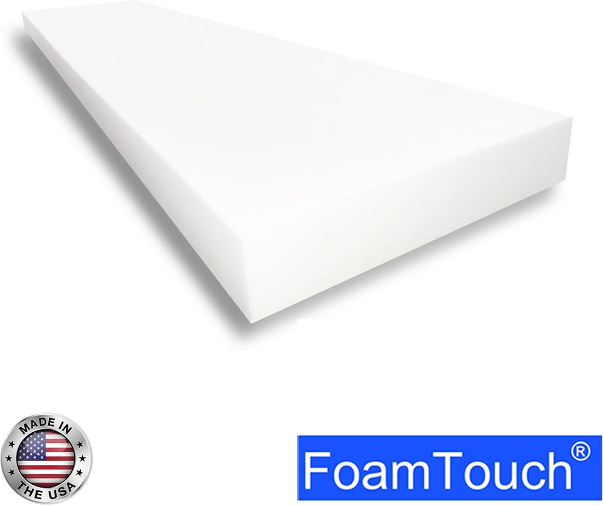 FoamTouch High Density Upholstery Foam (1" x 24" x 72"), 1.79LB Density-45LB ILD, Made in USA – Ideal for Couch Cusions, Chair Cushions, Bench Cushions and Varity of Upholstery Projects