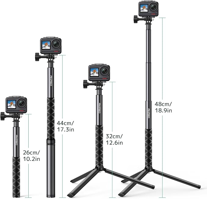 AKASO 49.2"/120cm Extendable Selfie Stick and a Tripod Stand Action Camera