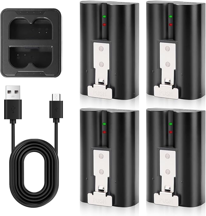 4-Pack Battery for Ring Doorbell, Replacement Camera Batteries 3.65V 6040mAh