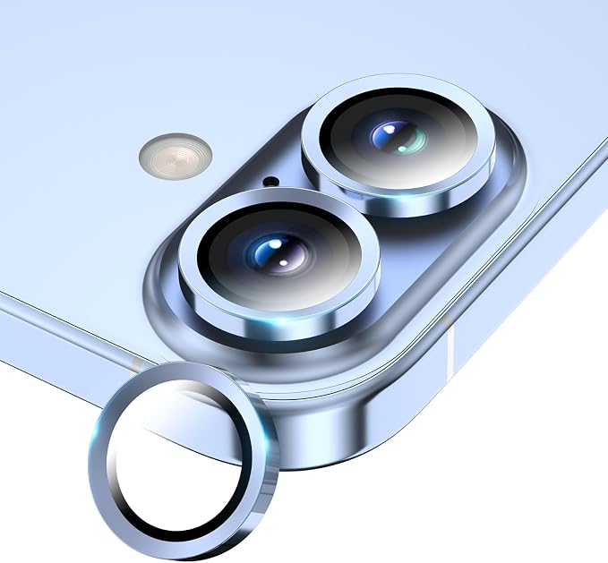Camera Lens Protector for iPhone 17/16/16 Plus, Tempered Glass Metal Individual