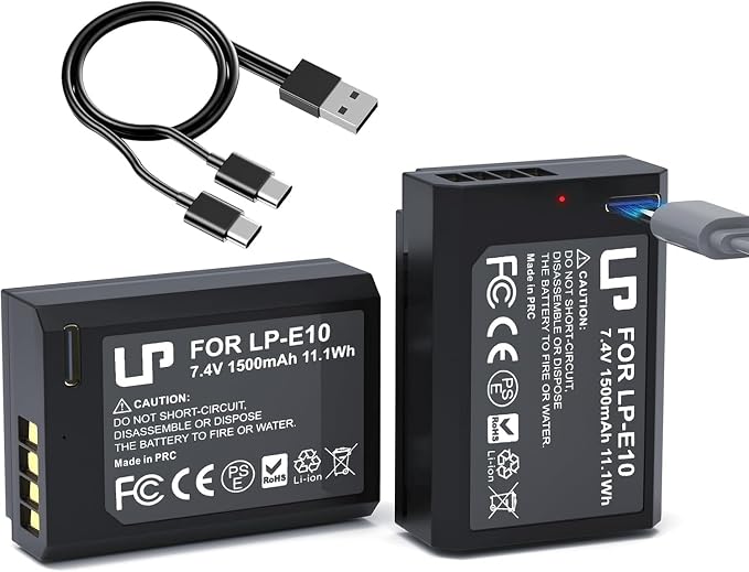 LP LP-E10 Battery 2-Pack 1500mAh USB-C Fast Charging