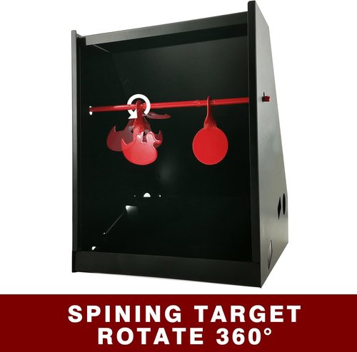Atflbox BB Gun Target Trap - 7 x 9 Inch with 20 Paper Targets & Spinning Metal Silhouettes | Ideal for Airsoft & Pellet Guns