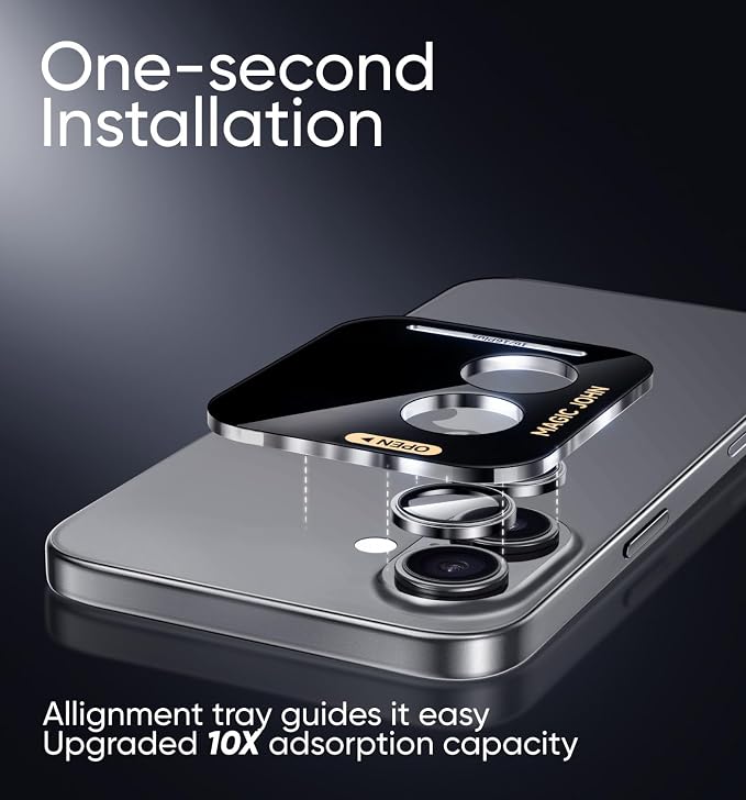 MAGIC JOHN for iPhone 16Plus/16 Camera Lens Protector 9H Aerospace Tempered