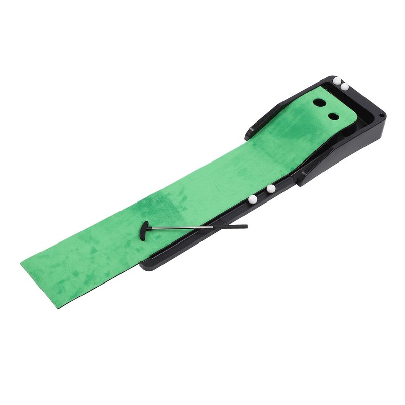 Putting Trainer, Automatic Return Golf Mat with Green Velvet Surface Anti-Slip Rubber Base for Home Office Practice Improve Your Short Game
