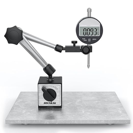 HDLNKAK Electronic Digital Dial Indicator Gauge and Magnetic Base, 0-1