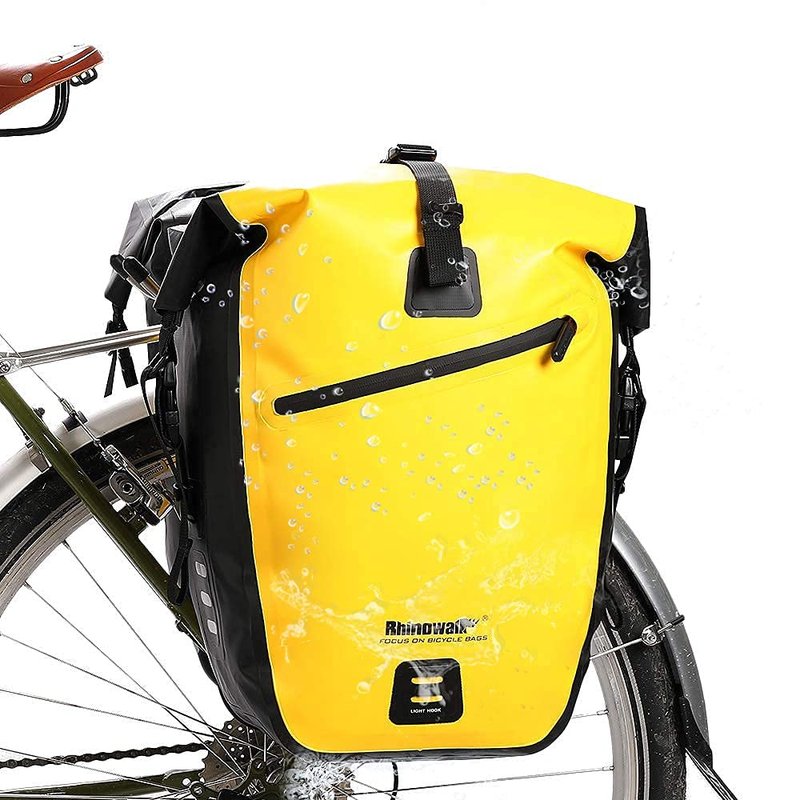 Rhinowalk Bike Bag Waterproof Bike Pannier Bag 27L for Bicycle Cargo Rack Saddle Bag Shoulder Bag Laptop Pannier Rack Bicycle Bag Professional Cycling Accessories-Yellow