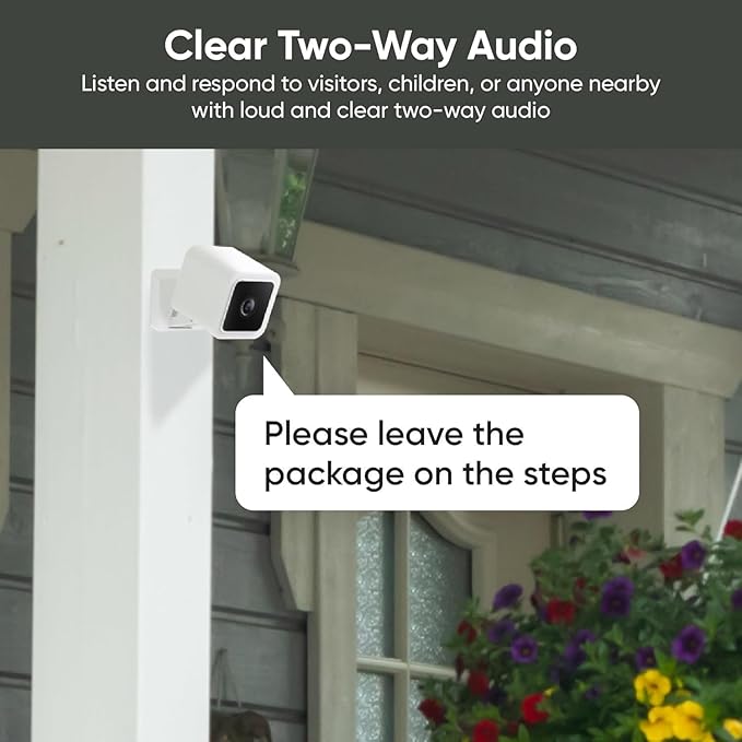 Cam V3 Smart Home Security Camera, Indoor/Outdoor Use, IP65-Rated 1080p Plug-in