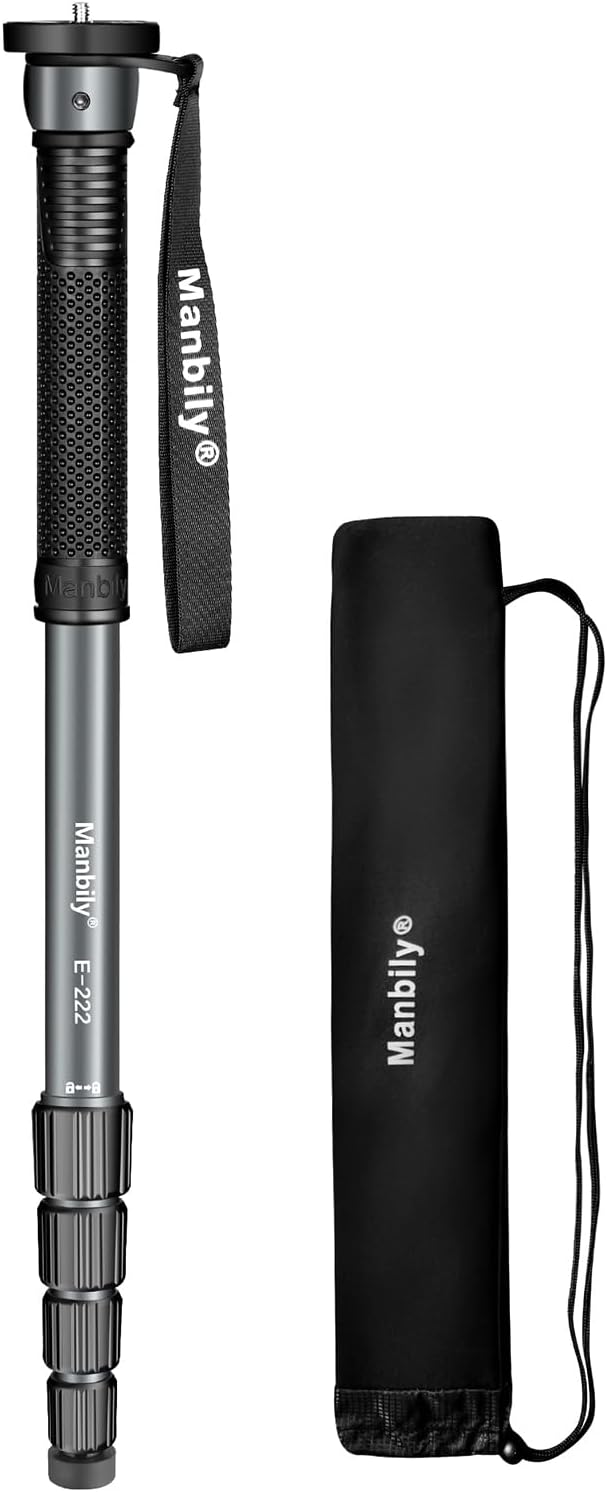 Manbily 65-Inch Camera Monopod, 5 Sections Aluminum Travel Monopod