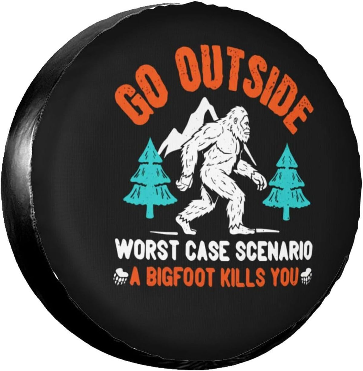 Go Outside Bigfoot Spare Tire Cover Universal Fit Wheel Protector for 15 inch Tires, Heavy-Duty Exterior Guard for RV, SUV, Truck, Travel Trailer and Camper