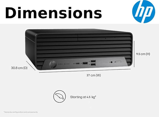 HP ProDesk 400 G9 SFF Business Desktop Computer, Intel CPU, 16GB RAM, 1TB PCle SSD, Dual 4K Display Support, USB-C, HDMl, RJ-45, Wi-Fi, Wired Keyboard & Mouse, Windows 11 Pro