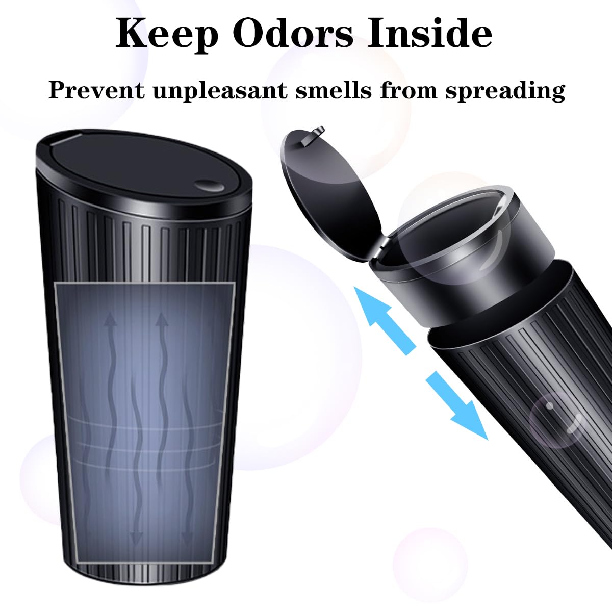 Car Trash Bin with Lid - 2 Pack Universal Leakproof Vehicle Garbage Can Bin with 40pcs Trash Bags - Car Organizers and Storage for Front Back Seat Accessories