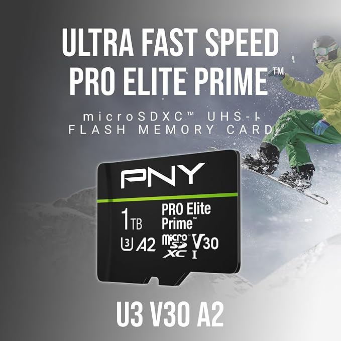 PNY 1TB PRO Elite Prime™ C10 U3 V30 A2 microSDXC Flash Memory Card – Ultra-Fast