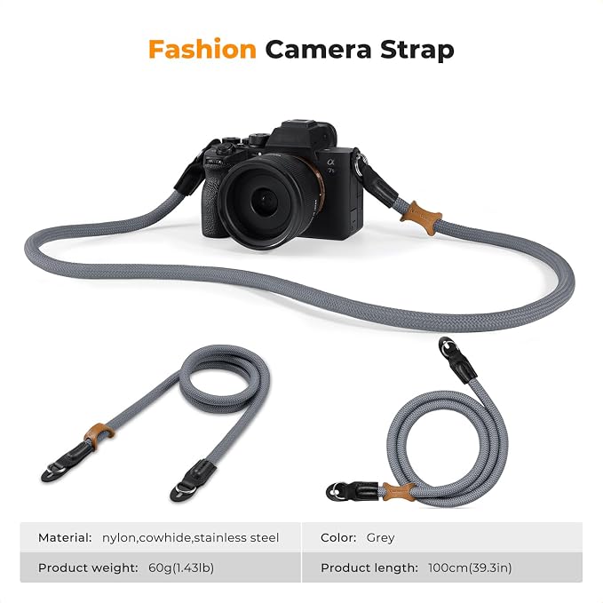 K&F CONCEPT Camera Neck Strap, 100cm Nylon Rope Camera Shoulder Strap