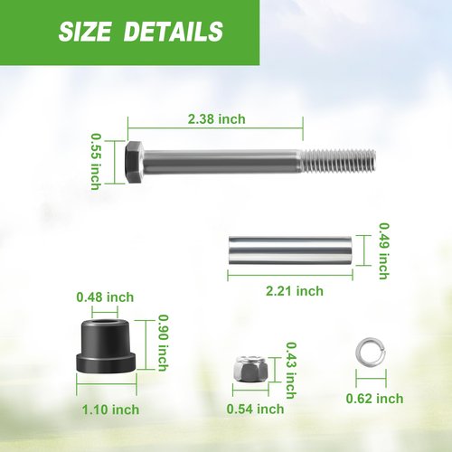 10L0L Golf Cart Front and Rear Leaf Spring Bushing and Sleeve & Screw Kit for Club Car DS 1992-up Golf Cart, OEM 1015583, 1012303, 8754, 8755