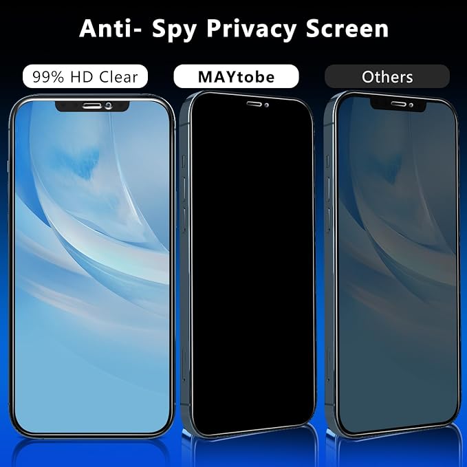 MAYtobe [2+2 Pack Designed for iPhone 12 Pro Max Privacy Screen Protector