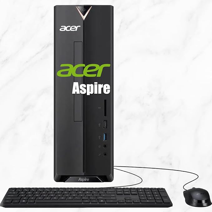Acer Aspire SFF 8L Desktop Computer | Intel Multi-Core CPU | 32GB DDR4 RAM, 1TB SSD | WiFi 6E | Intel UHD Graphic | Wired Keyboard & Mouse, Lifetime Office 365 for The Web