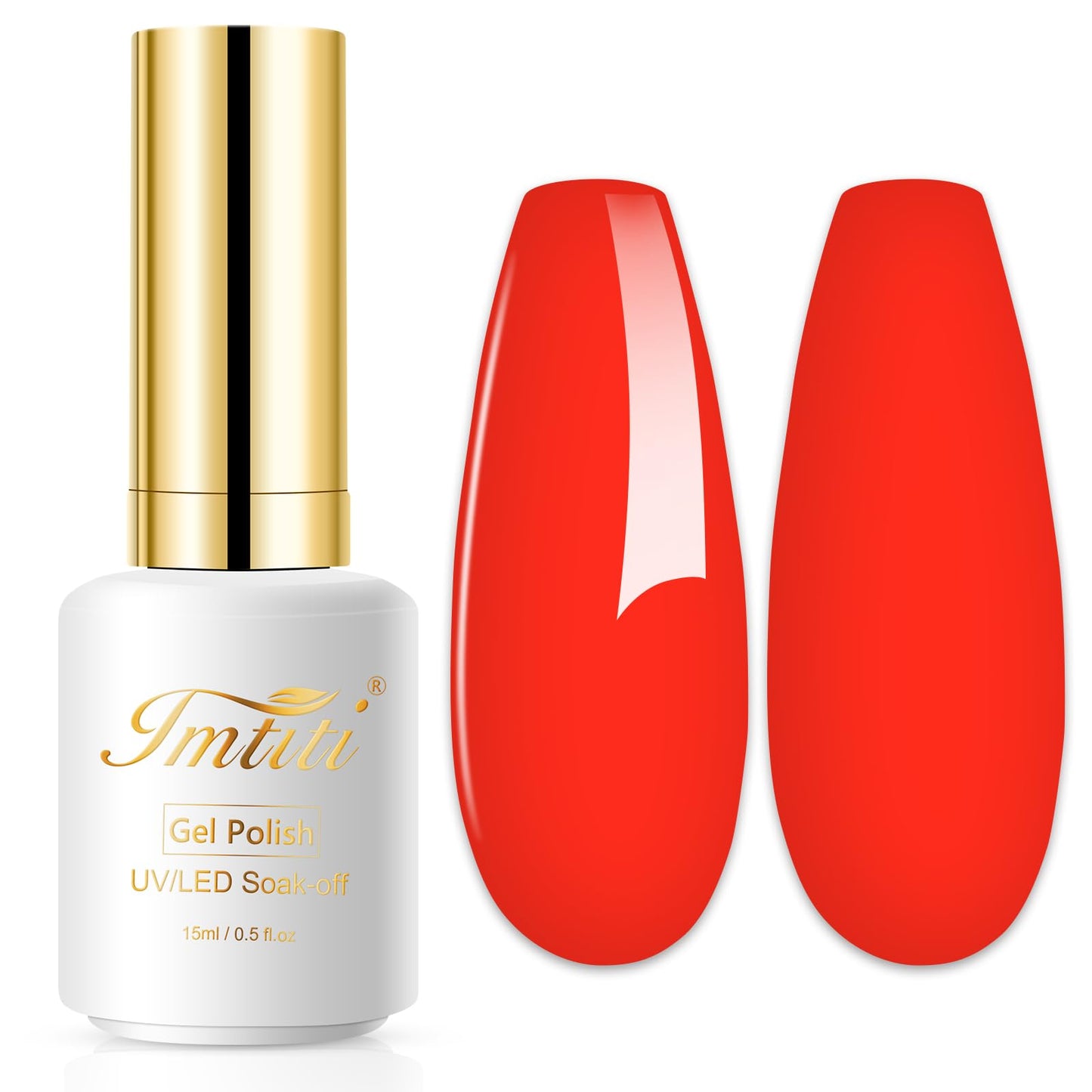 Imtiti Neon Gel Nail Polish, 0.5 Fl Oz Neon Red Gel Polish Soak Off Led U V Nail Gel Polish Spring Summer Gel Nail Polish Diy Na