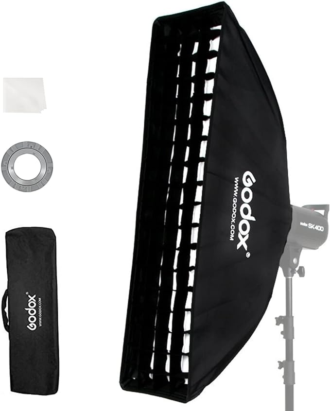 Godox FW22x90CM / 9"x36" Bowens Mount Strip Honeycomb Grid Softbox, Portable