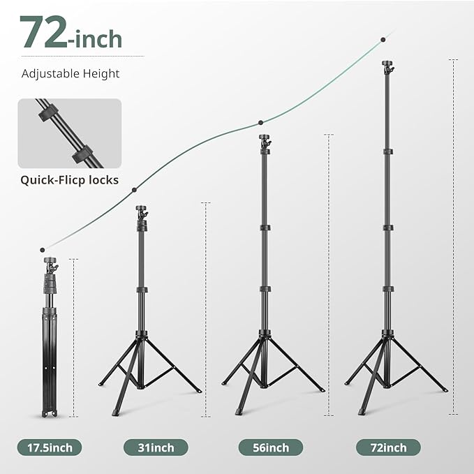 SENSYNE 72" Phone Tripod, Extendable Cell Phone Tripod Stand, Selfie Stick